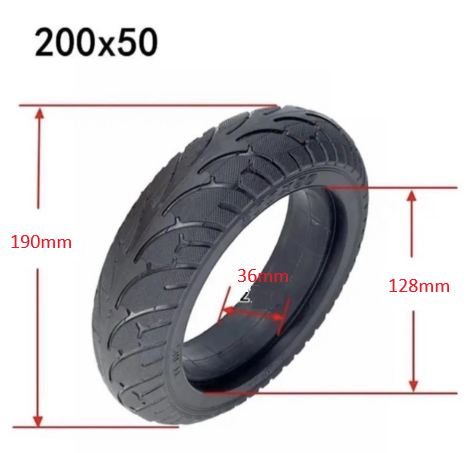 Литая шина 200x50 для 3.6 см Kugoo S1/S2/S3