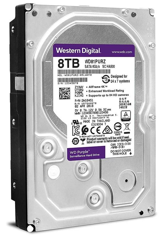 Жесткий диск Western Digital Purple 8.0 ТБ, 8000 ГБ