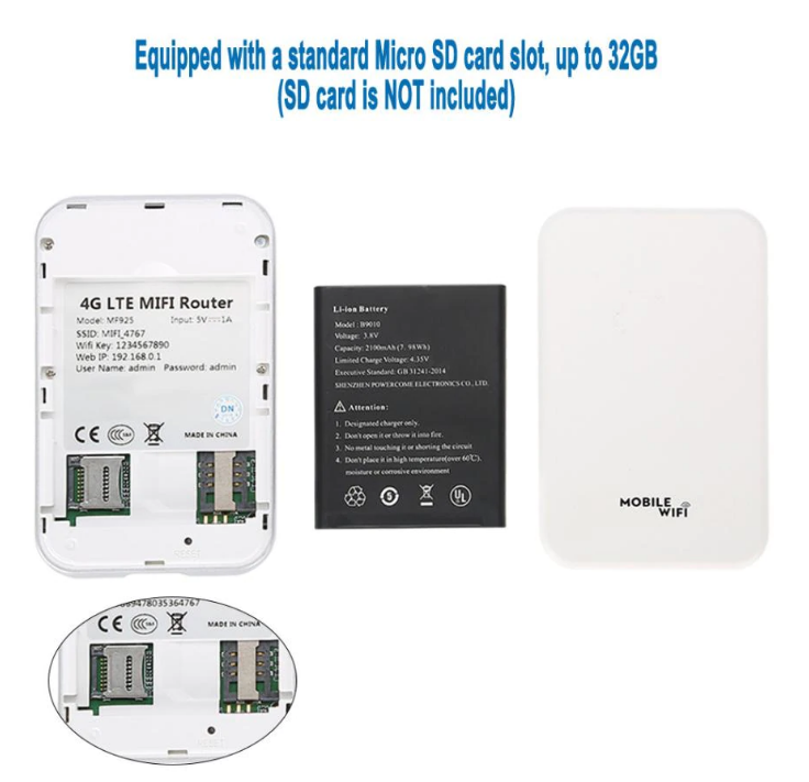 4G WIFI модем/роутер с поддержкой 4G сим карт, MF925