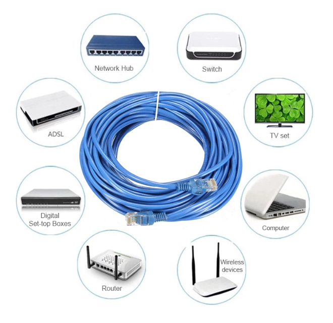 Сетевой интернет кабель патчкорд UTP 5e RJ45 - 5 метров