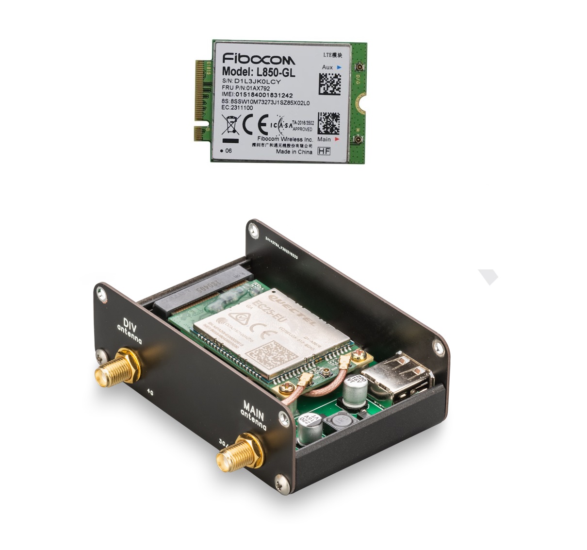 USB адаптер KROKS 2x2, Fibocom L850-GL LTE Cat.9 до 450 Мбит/с
