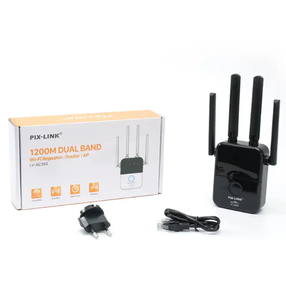 Wi-Fi Репитер PIX-LINK LV-AC35S 1200Mbps 2.4G/5G