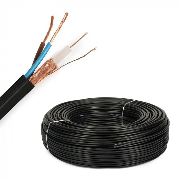 Комбинированный коаксиальный кабель RG-59+2С наружный 100 метров