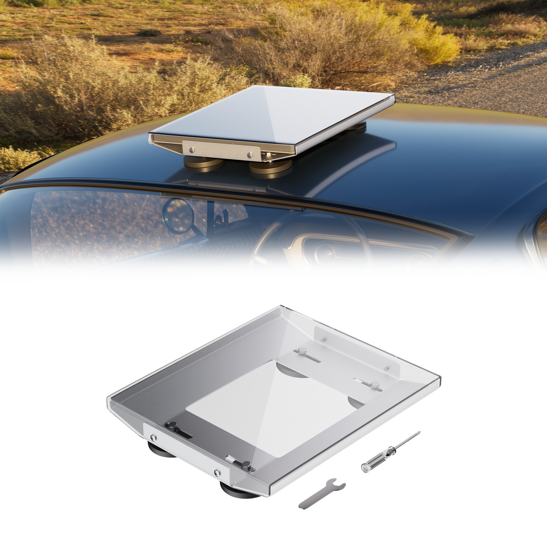 Магнитный держатель для установки Starlink V5 Mini на крышу автомобиля