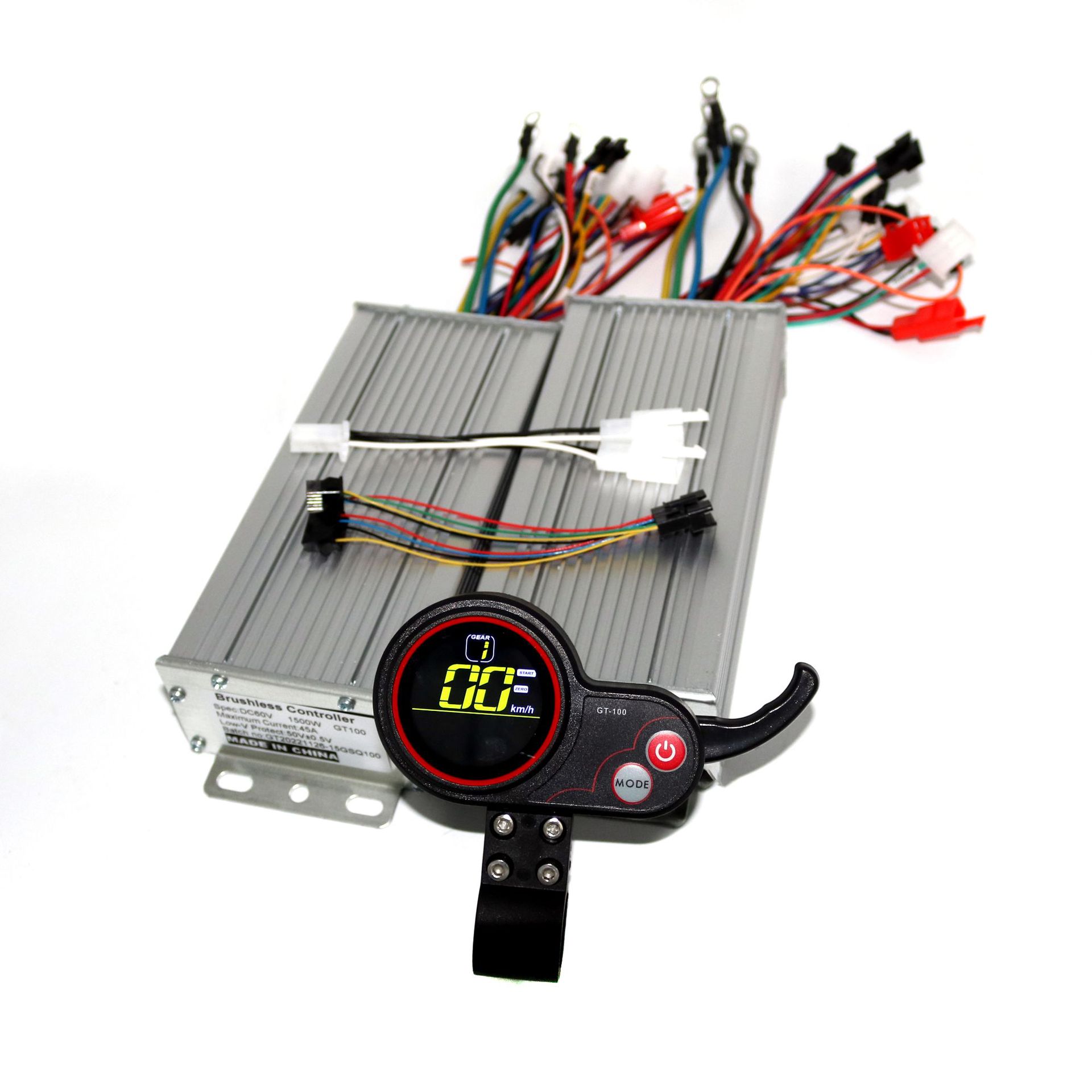 Комплект контроллер и дисплей 60V 1500W 45A GT-100, с двумя приводами
